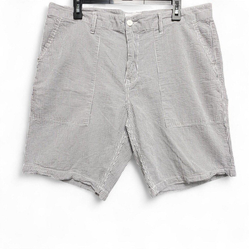 Five Four Seersucker Shorts Mens 36 (Fits 35) Gray Stripe Stratford Classic‎ Fit
